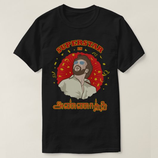 Annatha tamil film superstar rajinikanth t-shirt (Design voorkant)