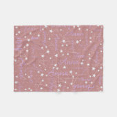 Anne aangepaste naam boho roos sterren fleece deken (Voorkant (Horizontaal))