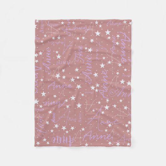 Anne aangepaste naam boho roos sterren fleece deken (Voorkant)