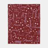 Anne aangepaste naam & sterren donkerrood fleece deken (Voorkant)