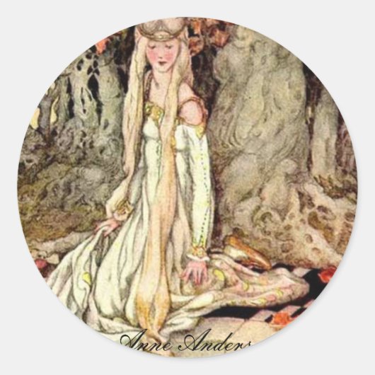 Anne Anderson Series* The Frog Prince Ronde Sticker (Voorkant)