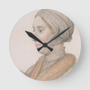 Anne Boleyn (1507-36), gegraveerd door Francesco B Ronde Klok