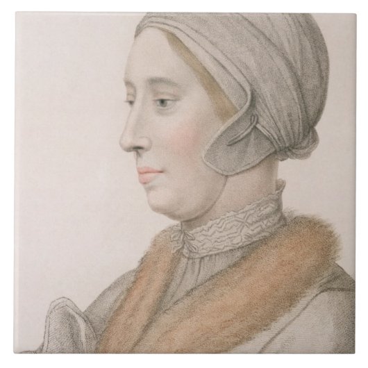 Anne Boleyn (1507-36), gegraveerd door Francesco B Tegeltje (Voorkant)