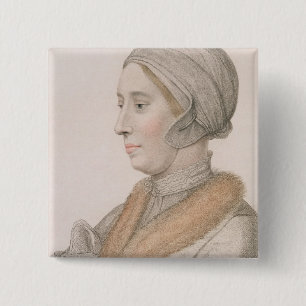 Anne Boleyn (1507-36), gegraveerd door Francesco B Vierkante Button 5,1 Cm