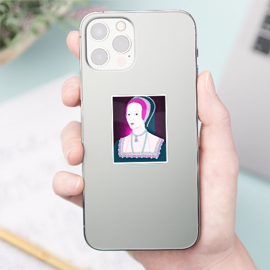 Anne Boleyn Custom-Cut Vinyl Sticker (Telefoon)