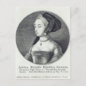 Anne Boleyn, geëtst door Wenceslaus Hollar, 1649 Briefkaart (Voorkant)