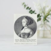 Anne Boleyn, geëtst door Wenceslaus Hollar, 1649 Briefkaart (Staand voorkant)