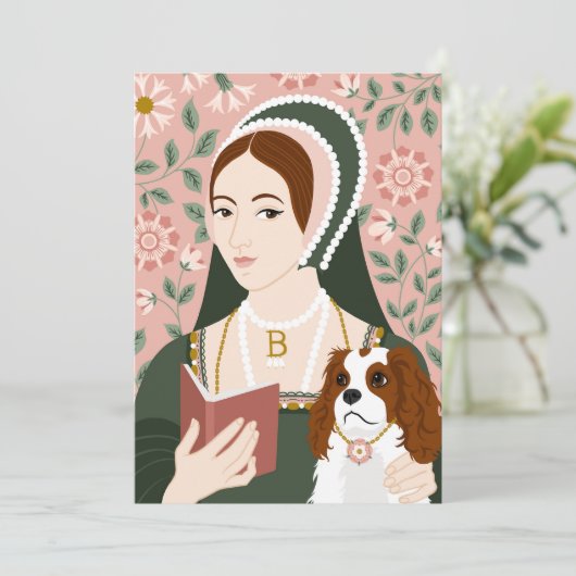 Anne Boleyn Illustratie Bedankkaart (Staand voorkant)