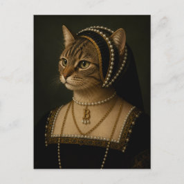 Anne Boleyn Kat Portret – Tudorkoningin Renaissanc Briefkaart