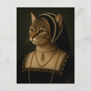 Anne Boleyn Kat Portret – Tudorkoningin Renaissanc Briefkaart