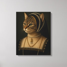 Anne Boleyn Kat Portret – Tudorkoningin Renaissanc Canvas Afdruk