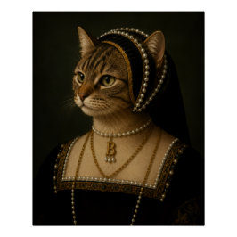 Anne Boleyn Kat Portret – Tudorkoningin Renaissanc Perfect Poster