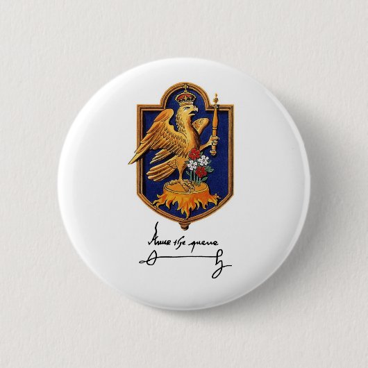 Anne Boleyn Ondertekening en wapenstilstand Ronde Button 5,7 Cm (Voorkant)