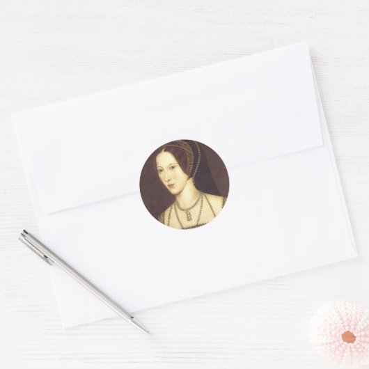 Anne Boleyn Ronde Sticker (Envelop)