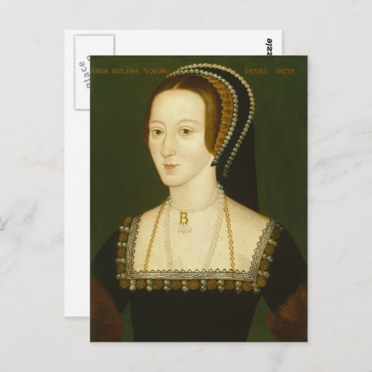 Anne Boleyn Second Wife van Henry VIII Portrait Briefkaart (Voorkant / Achterkant)