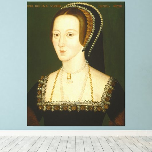 Anne Boleyn Second Wife van Henry VIII Portrait Canvas Afdruk (Insitu (Houten vloer))