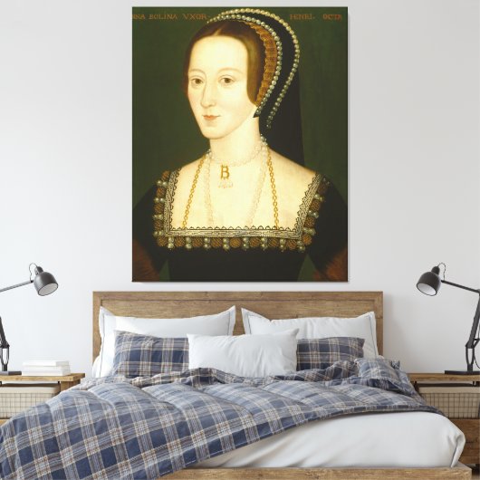 Anne Boleyn Second Wife van Henry VIII Portrait Canvas Afdruk (Insitu (Slaapkamer))