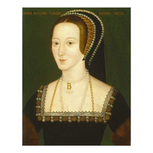 Anne Boleyn Second Wife van Henry VIII Portrait Foto Afdruk (Voorkant)