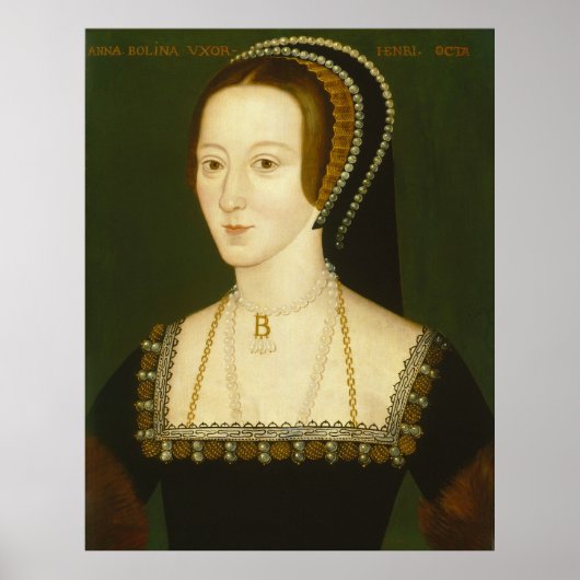 Anne Boleyn Second Wife van Henry VIII Portrait Poster (Voorkant)