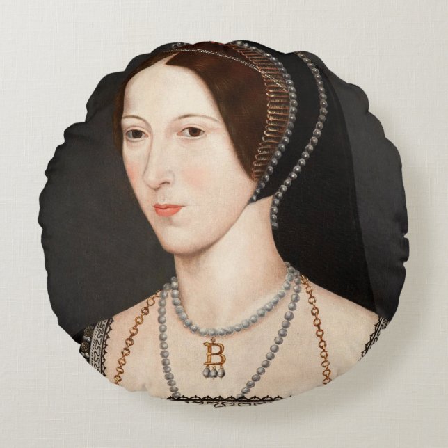 Anne Boleyn Tudor Queen Hever Castle Rond Kussen (Voorkant)
