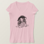 Anne Bonny Dames V Hals T-shirt (Design voorkant)