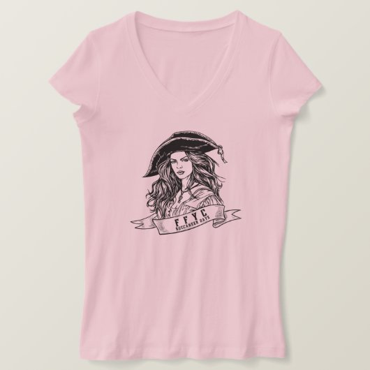 Anne Bonny Dames V Hals T-shirt (Design voorkant)