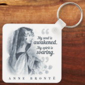 Anne Bronte citaat Mijn ziel is ontwaakt Sleutelhanger (Achterkant)
