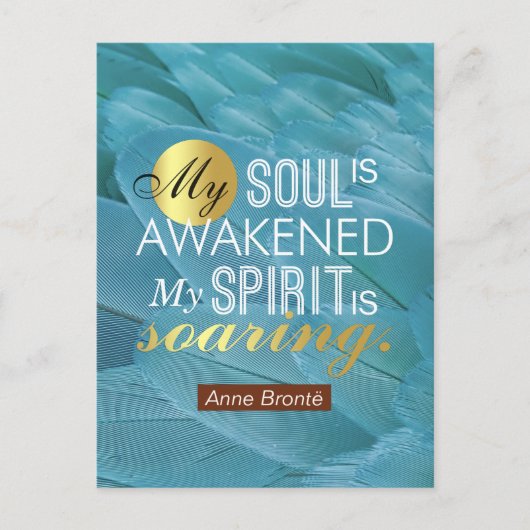 Anne Bronte Poem Quote - Mijn sol wordt wakker Briefkaart (Voorkant)
