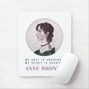 Anne Bronte Portrait en Quote My Soul wordt wakker Muismat