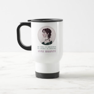 Anne Bronte Portrait en Quote My Soul wordt wakker Reisbeker