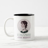 Anne Bronte Portrait en Quote My Soul wordt wakker Tweekleurige Koffiemok (Links)