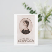 Anne Brontë portret sepia Briefkaart (Staand voorkant)