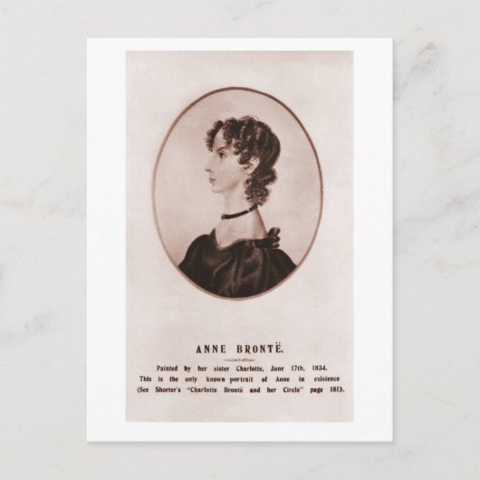 Anne Brontë portret sepia Briefkaart (Voorkant)