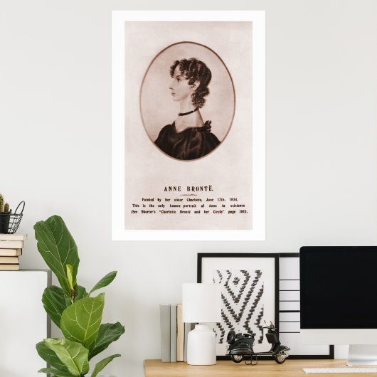 Anne Brontë-portret (sepia) Poster (Thuiskantoor)