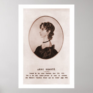 Anne Brontë-portret (sepia) Poster