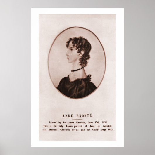 Anne Brontë-portret (sepia) Poster (Voorkant)