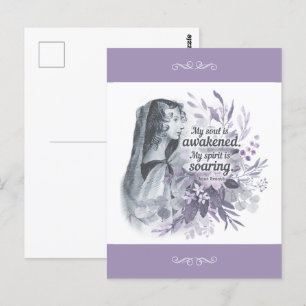 Anne Bronte Quote Mijn ziel is ontwaakt Floral Briefkaart