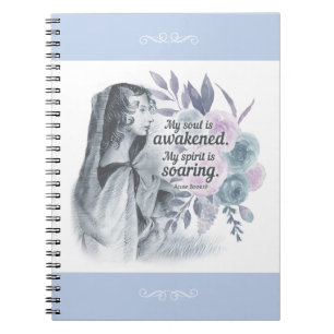 Anne Bronte Quote Mijn ziel is ontwaakt Floral Notitieboek