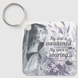 Anne Bronte Quote Mijn ziel is ontwaakt Floral Sleutelhanger