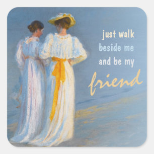 Anne en Marie CC0152 Krøyer Friendship Vierkante Sticker
