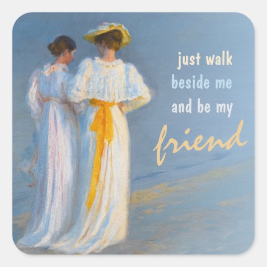 Anne en Marie CC0152 Krøyer Friendship Vierkante Sticker (Voorkant)