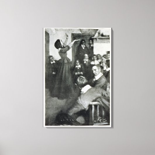 Anne Hutchinson Preaching in haar huis in Boston Canvas Afdruk (Voorkant)