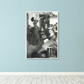 Anne Hutchinson Preaching in haar huis in Boston Canvas Afdruk (Insitu (Houten vloer))