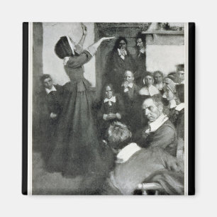 Anne Hutchinson Preaching in haar huis in Boston Magneet