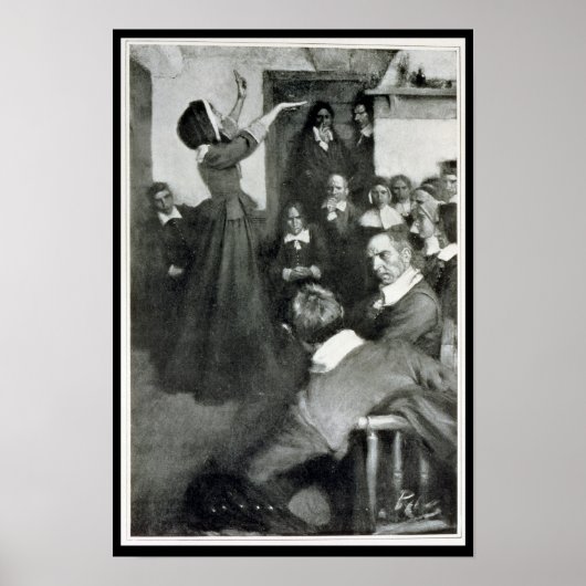 Anne Hutchinson Preaching in haar huis in Boston Poster (Voorkant)