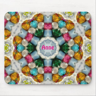 ANNE ~ Kleurrijke Pareltjes Patroon ~ Gepersonalis Muismat