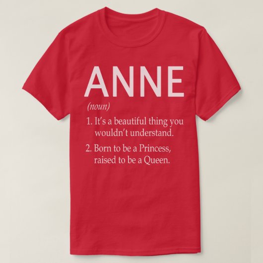 Anne Naam Cadeau T-shirt (Design voorkant)