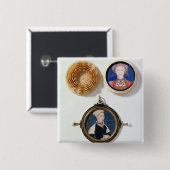 Anne of Cleves , 1539 en Jane Small Vierkante Button 5,1 Cm (Voorkant /achterkant)