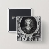 Anne of Cleves Vierkante Button 5,1 Cm (Voorkant /achterkant)