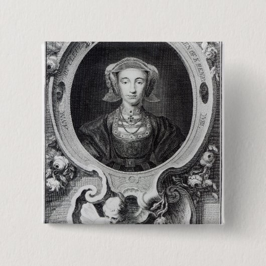 Anne of Cleves Vierkante Button 5,1 Cm (Voorkant)